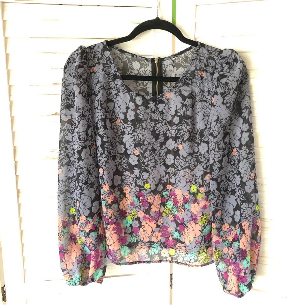 Sheer floral blouse